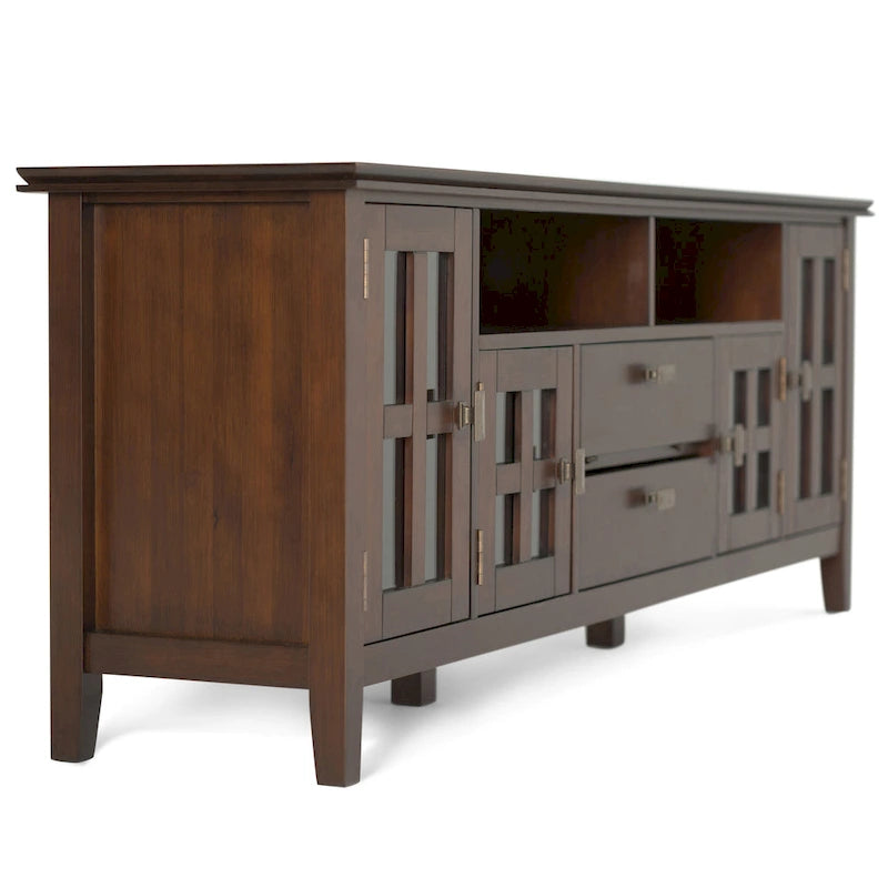 Meuble TV/Média en bois massif WYNDENHALL Stratford, 183 cm de large, pour téléviseurs jusqu'à 80 po