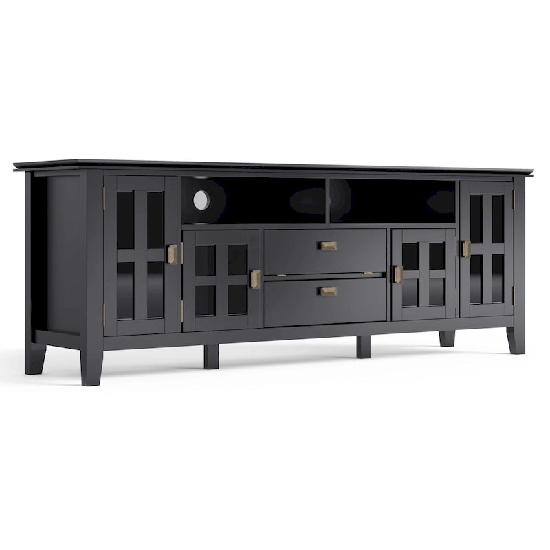 Meuble TV/Média en bois massif WYNDENHALL Stratford, 183 cm de large, pour téléviseurs jusqu'à 80 po