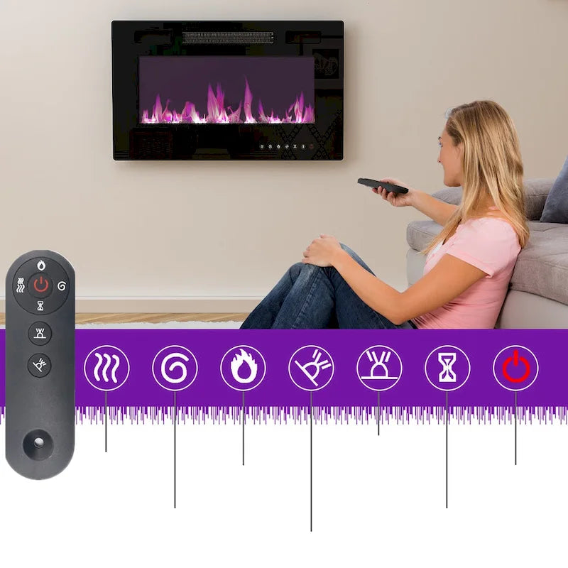 Meuble TV effet bois avec cheminée électrique optionnelle : Gestion des câbles
