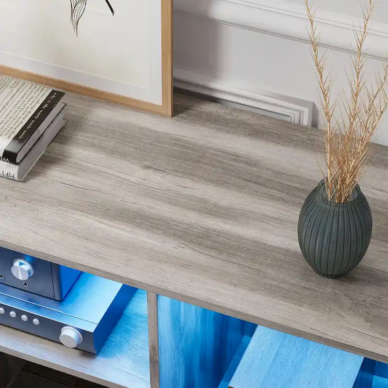 Meuble TV Moasis moderne à faire soi-même, meuble TV déformable avec bande lumineuse à LED