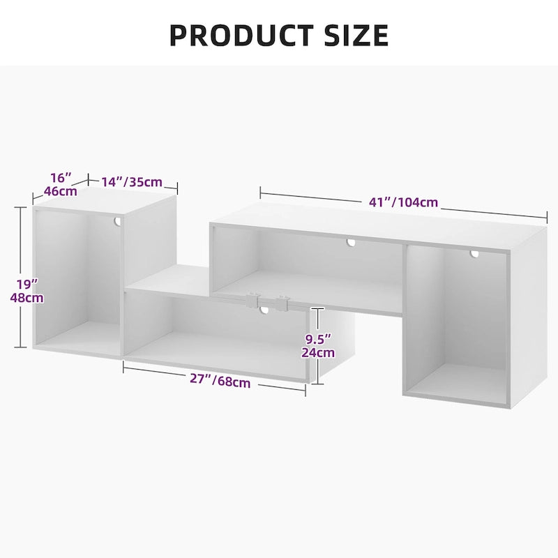 Meuble TV Moasis moderne à faire soi-même, meuble TV déformable avec bande lumineuse à LED