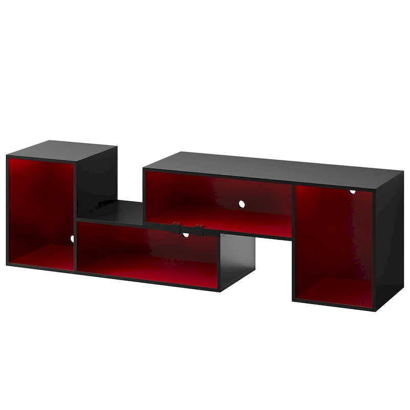 Meuble TV Moasis moderne à faire soi-même, meuble TV déformable avec bande lumineuse à LED