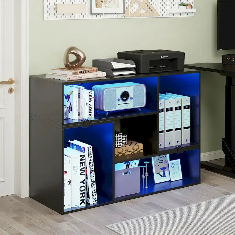 Meuble TV Moasis moderne à faire soi-même, meuble TV déformable avec bande lumineuse à LED