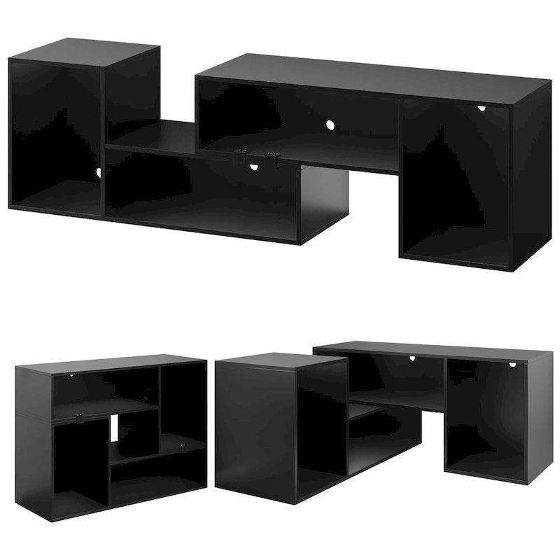 Meuble TV Moasis moderne à faire soi-même, meuble TV déformable avec bande lumineuse à LED