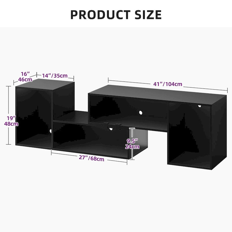 Meuble TV Moasis moderne à faire soi-même, meuble TV déformable avec bande lumineuse à LED