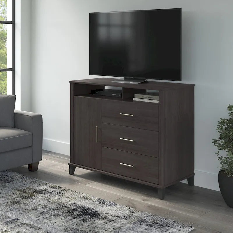 Meuble télé haut Somerset avec rangement par Bush Furniture