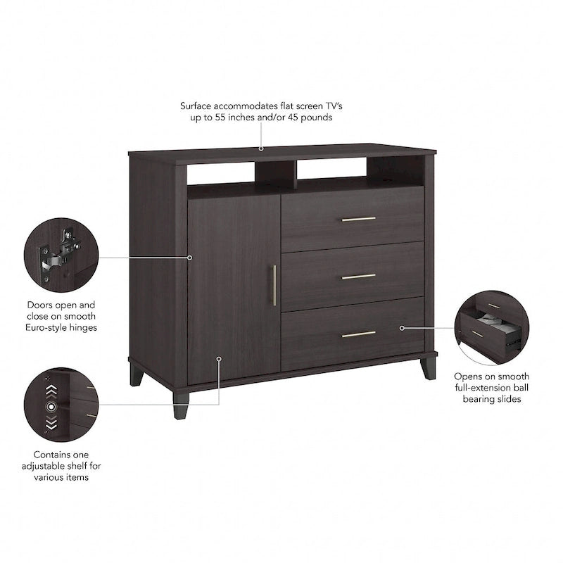 Meuble télé haut Somerset avec rangement par Bush Furniture