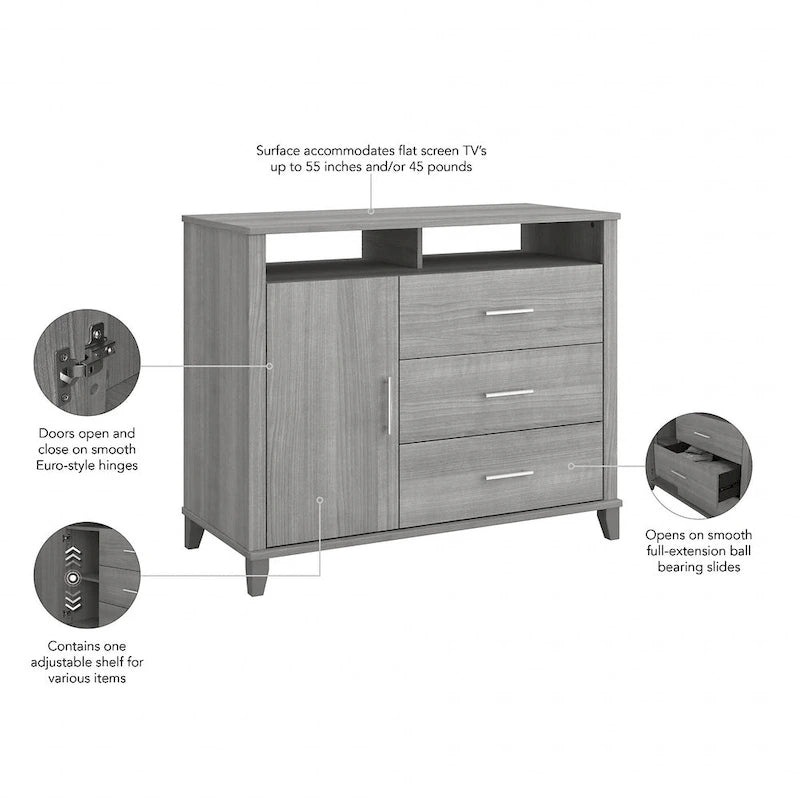 Meuble télé haut Somerset avec rangement par Bush Furniture