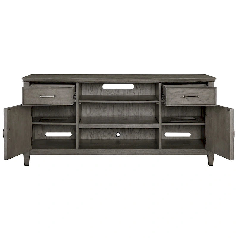 Meuble TV Origins by Alpine Newport en bois couleur pierre