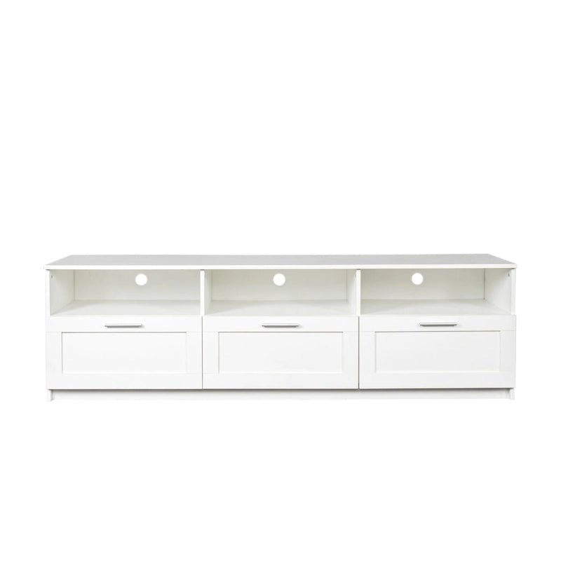Meuble TV moderne de 70,87 po avec 3 tiroirs de rangement, console TV, meuble de divertissement pour salon
