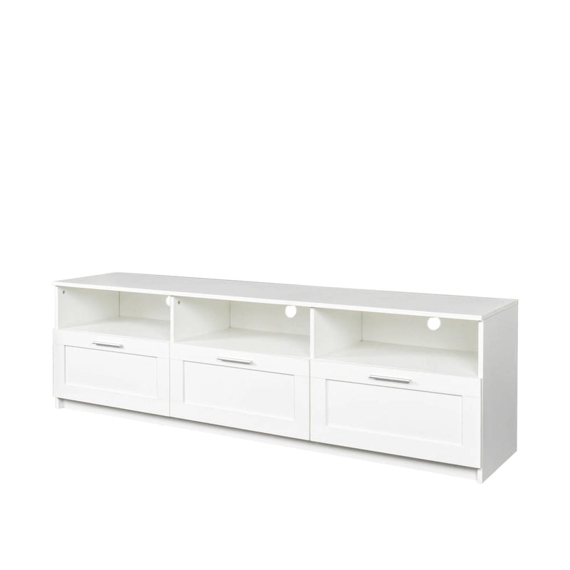 Meuble TV moderne de 70,87 po avec 3 tiroirs de rangement, console TV, meuble de divertissement pour salon