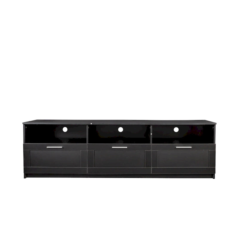 Meuble TV moderne de 70,87 po avec 3 tiroirs de rangement, console TV, meuble de divertissement pour salon