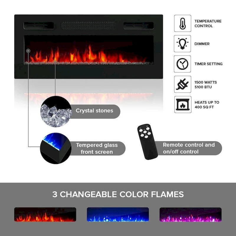 Meuble TV Dia WH-EF pour cheminée électrique 71