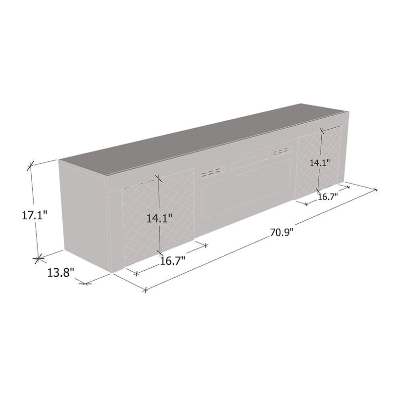 Meuble TV Dia WH-EF pour cheminée électrique 71