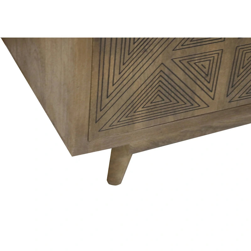 Meuble TV Bidi Mid-Century Modern 142 cm en bois avec 2 étagères ouvertes de Furniture of America