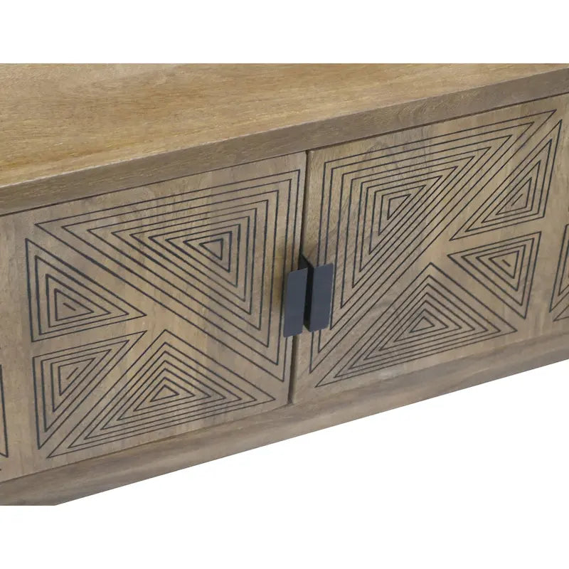 Meuble TV Bidi Mid-Century Modern 142 cm en bois avec 2 étagères ouvertes de Furniture of America