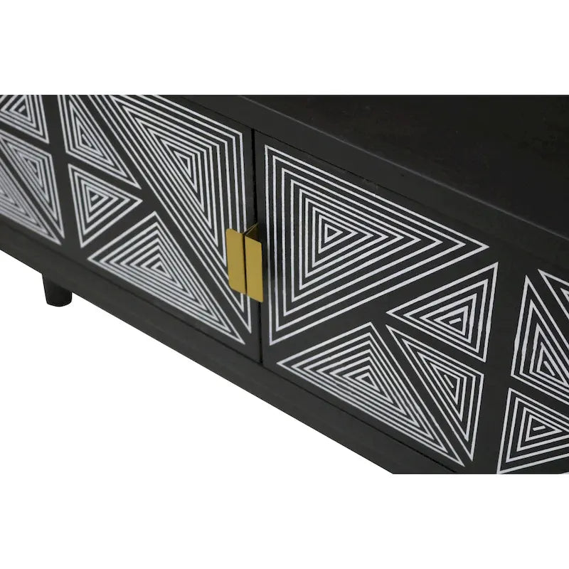 Meuble TV Bidi Mid-Century Modern 142 cm en bois avec 2 étagères ouvertes de Furniture of America