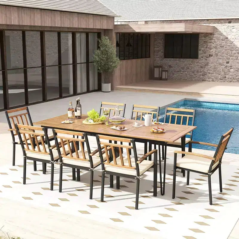 Lot de 2/4 chaises de salle à manger Costway pour terrasse, chaises d'extérieur en métal avec coussins rembourrés amovibles