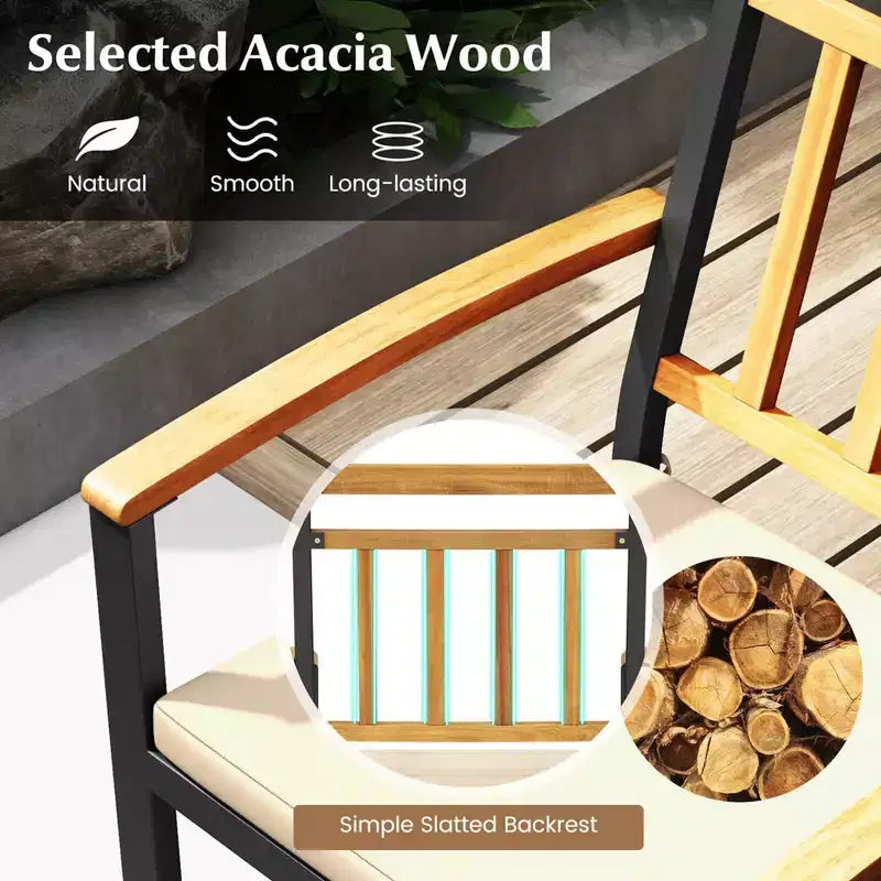 Lot de 2/4 chaises de salle à manger Costway pour terrasse, chaises d'extérieur en métal avec coussins rembourrés amovibles