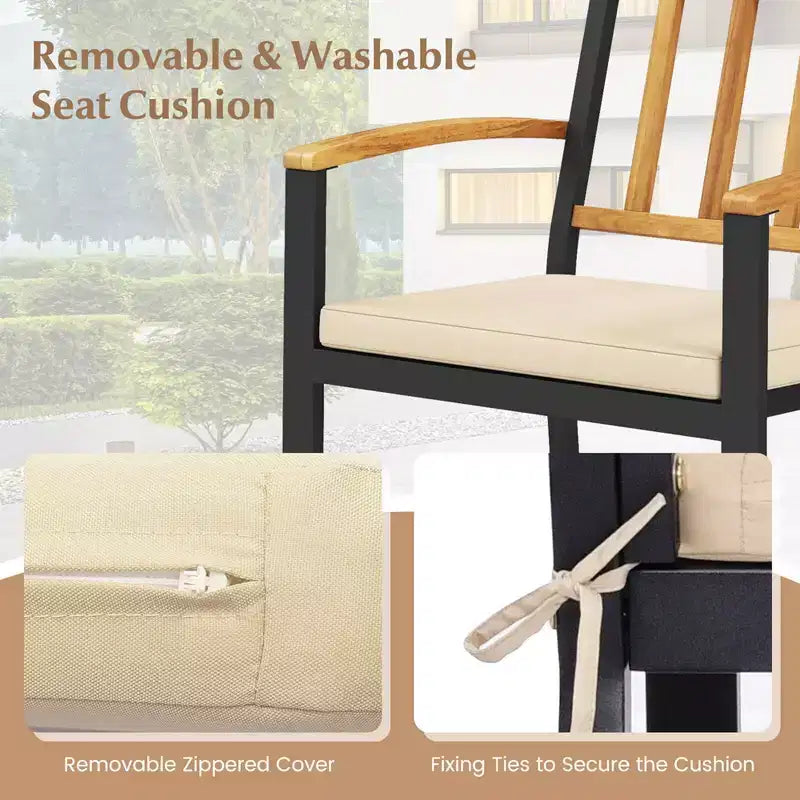 Lot de 2/4 chaises de salle à manger Costway pour terrasse, chaises d'extérieur en métal avec coussins rembourrés amovibles
