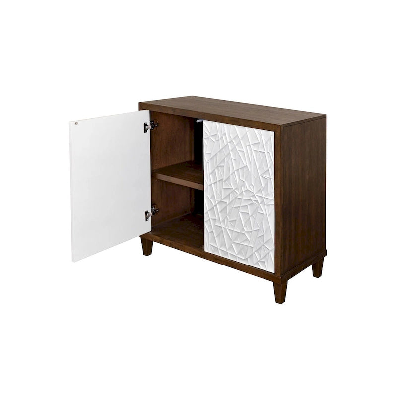 Meuble TV bas moderne en bois 40" avec portes, meuble d'appoint, console d'entrée, entièrement assemblé, marron