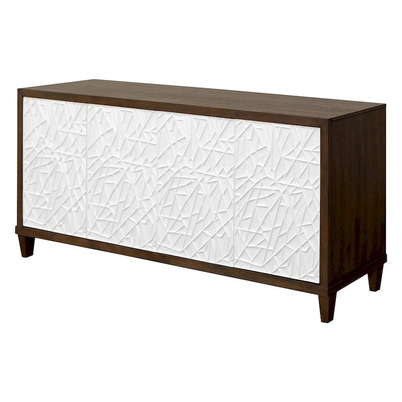 Meuble TV bas moderne en bois 40" avec portes, meuble d'appoint, console d'entrée, entièrement assemblé, marron