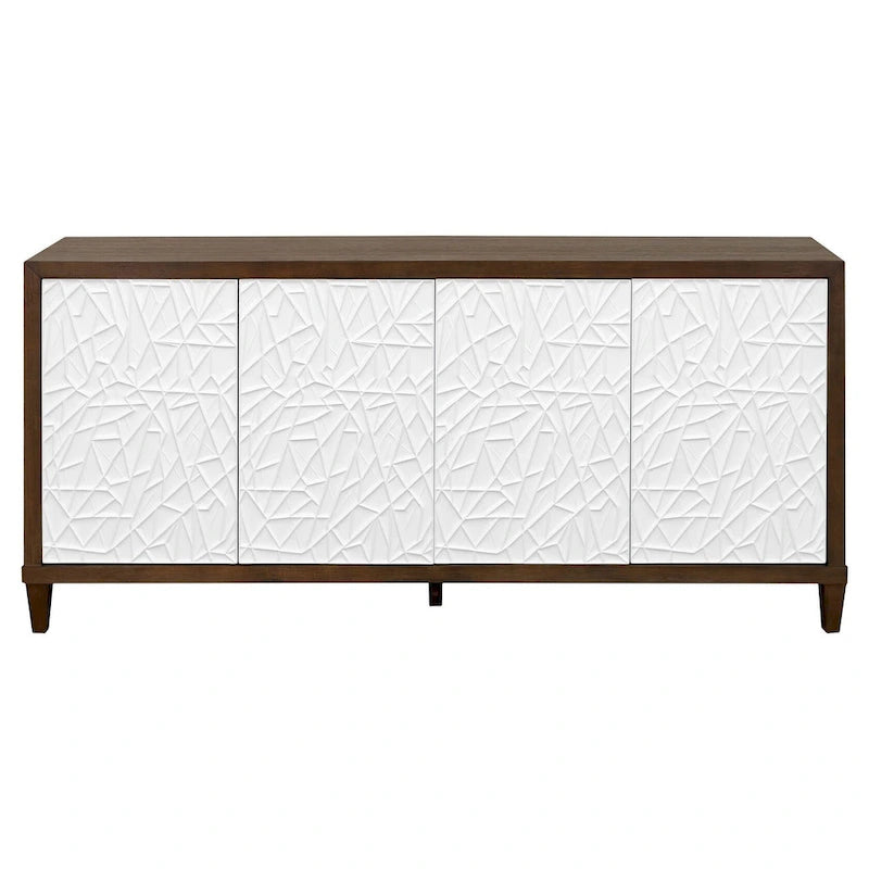 Meuble TV bas moderne en bois 40" avec portes, meuble d'appoint, console d'entrée, entièrement assemblé, marron
