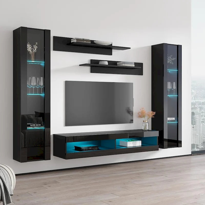 Meuble TV Mural Flottant Moderne Fly AB2 34TV
