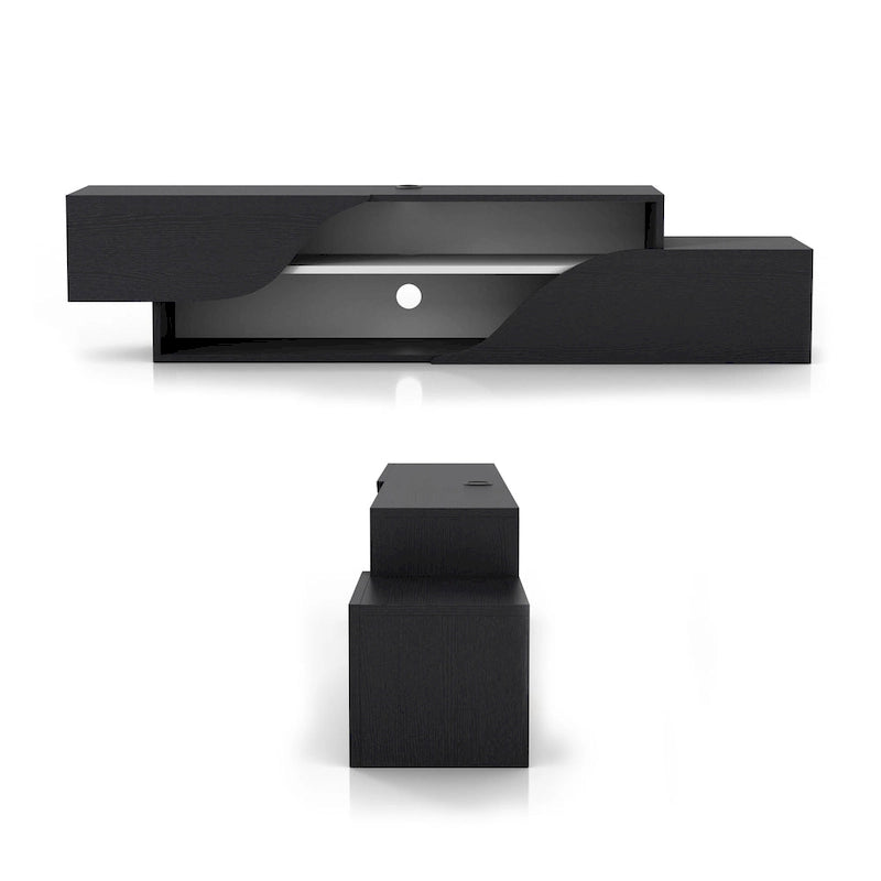 Meuble TV flottant Denhour DH BASIC Transitional à 2 étagères de 150 cm