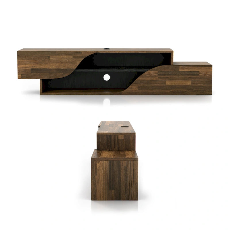 Meuble TV flottant Denhour DH BASIC Transitional à 2 étagères de 150 cm