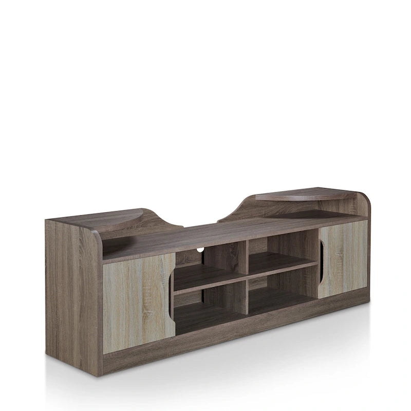 Meuble TV multifonctionnel Fetz Rustic de 72 pouces avec rangement par Furniture of America
