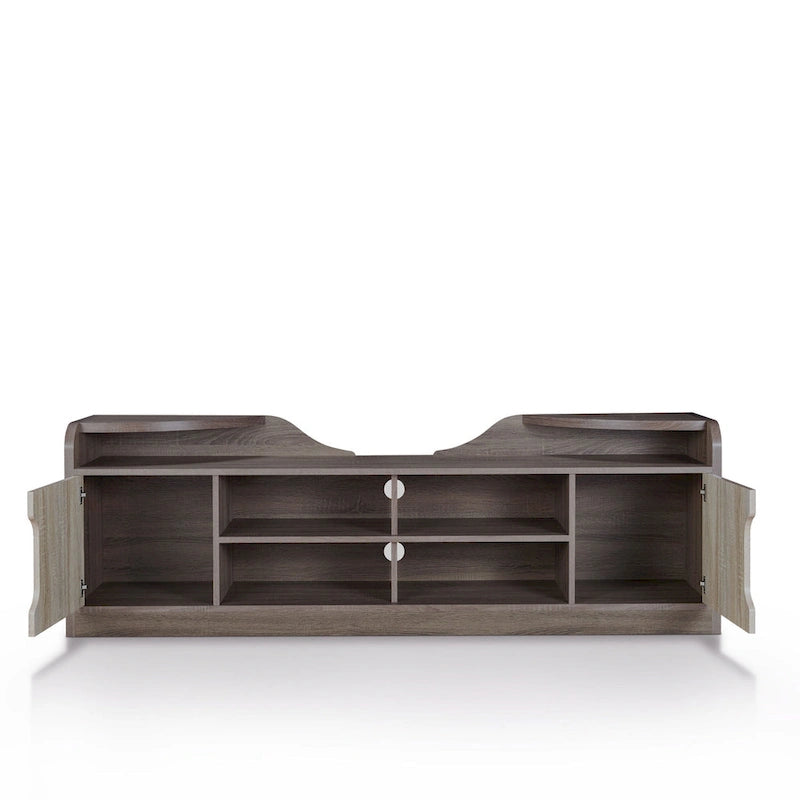 Meuble TV multifonctionnel Fetz Rustic de 72 pouces avec rangement par Furniture of America