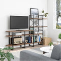 Meuble TV Lotus Entertainment avec bibliothèque à 4 niveaux jusqu'à 55 pouces - 82.7*13.8*56.7 pouces