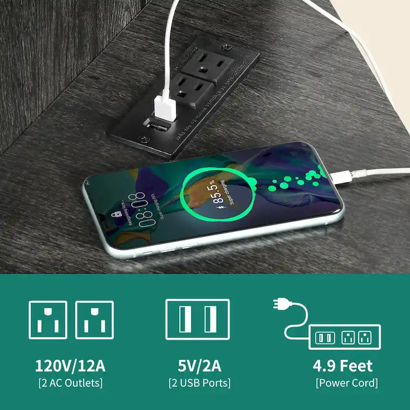 Meuble TV d'angle Moasis Farmhouse pour téléviseurs jusqu'à 55 pouces Meuble console de divertissement en bois
