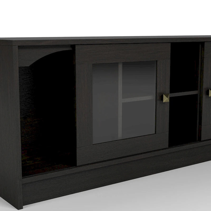 Meuble TV Denhour DH BASIC Espresso transitionnel de 62 pouces avec rangement
