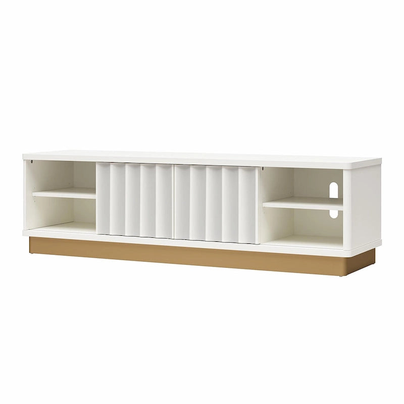 Meuble TV moderne cannelé René CosmoLiving by Cosmopolitan pour téléviseurs jusqu'à 65 po - Jusqu'à 65