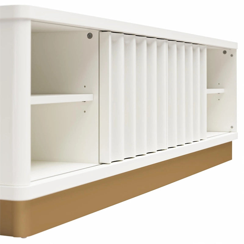 Meuble TV moderne cannelé René CosmoLiving by Cosmopolitan pour téléviseurs jusqu'à 65 po - Jusqu'à 65