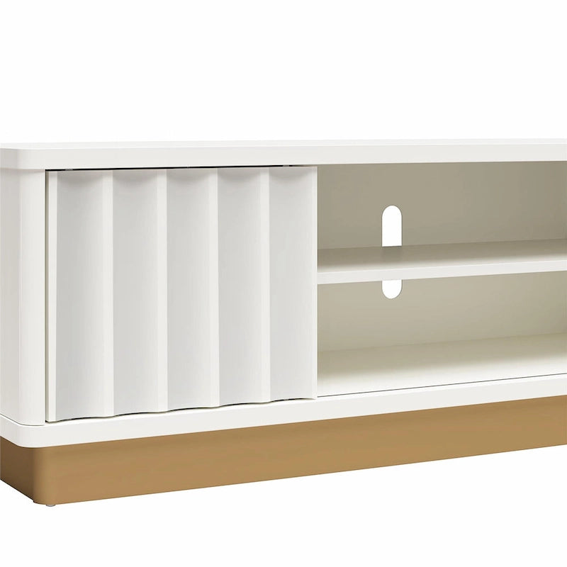 Meuble TV moderne cannelé René CosmoLiving by Cosmopolitan pour téléviseurs jusqu'à 65 po - Jusqu'à 65