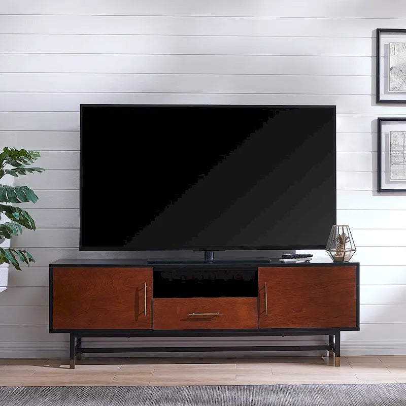 Meuble TV moderne mi-siècle Belize de SEI Furniture, pour téléviseurs jusqu'à 61 po