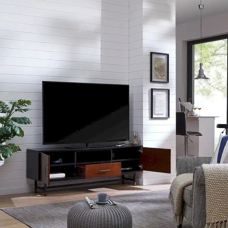 Meuble TV moderne mi-siècle Belize de SEI Furniture, pour téléviseurs jusqu'à 61 po