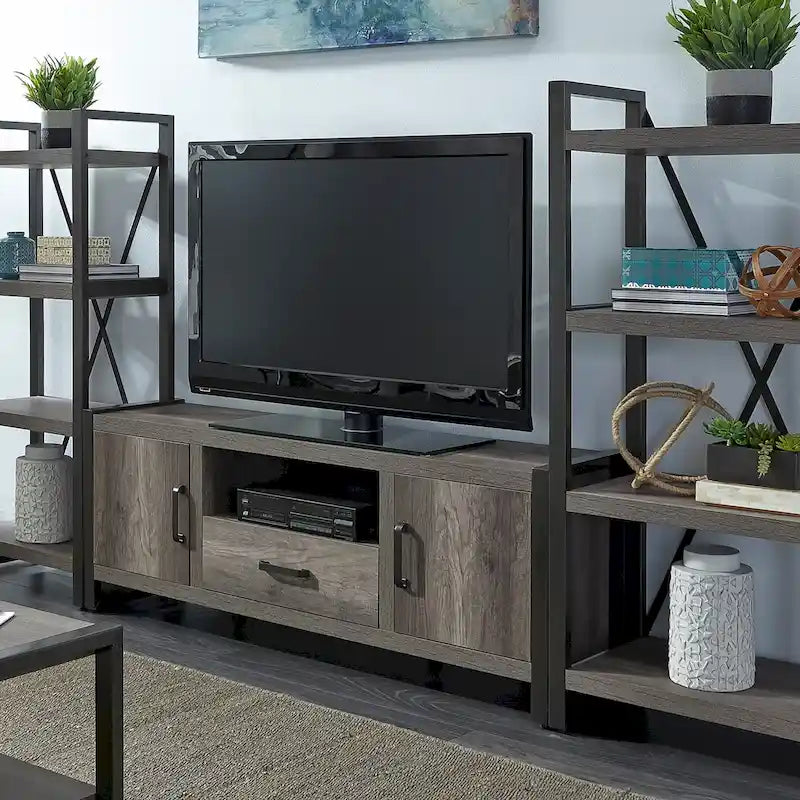 Meuble TV Tanners Creek Greystone avec piliers