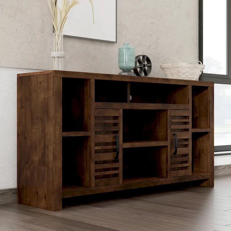 Meuble TV Bridgevine Home Sausalito de 162,5 cm pour téléviseurs jusqu'à 70 pouces, aucun assemblage requis