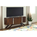 Meuble TV Modena Mid-Century Modern en bois massif de Noyer, largeur 59 po