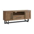 Meuble TV large Eden 70 avec tiroir central ouvert, Dune rustique