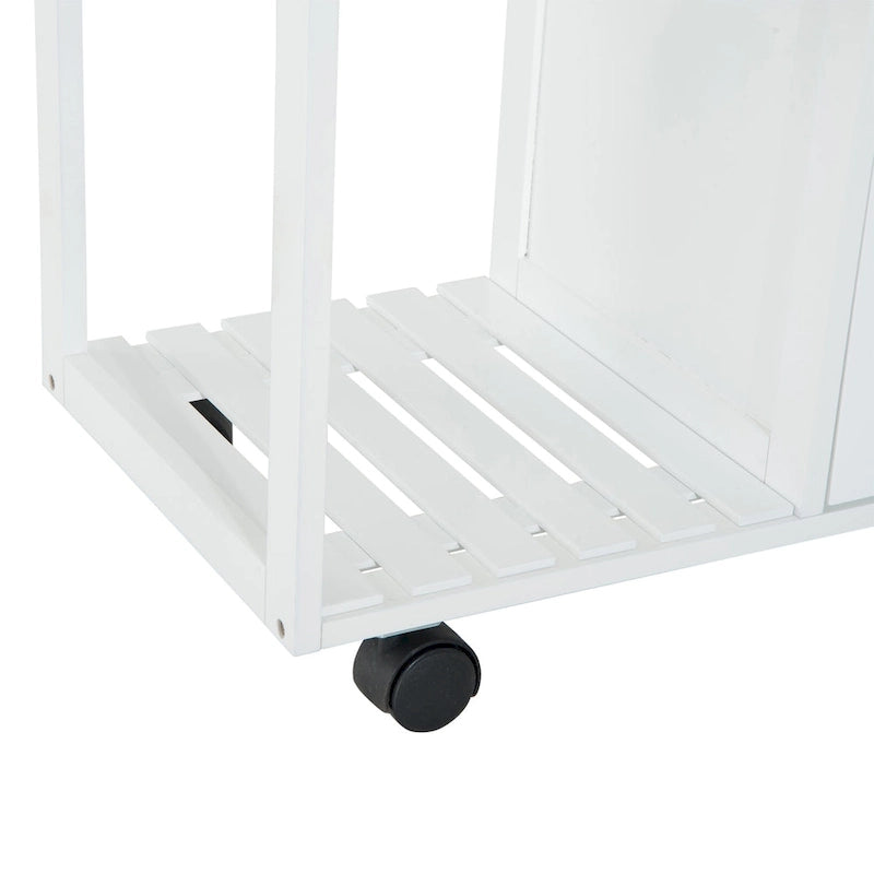 Chariot de service de cuisine roulant blanc 28