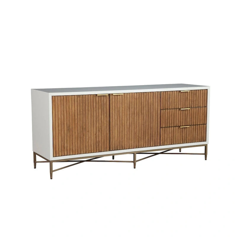 Meuble TV Origins par Alpine Larsen en blanc - 64 pouces de large