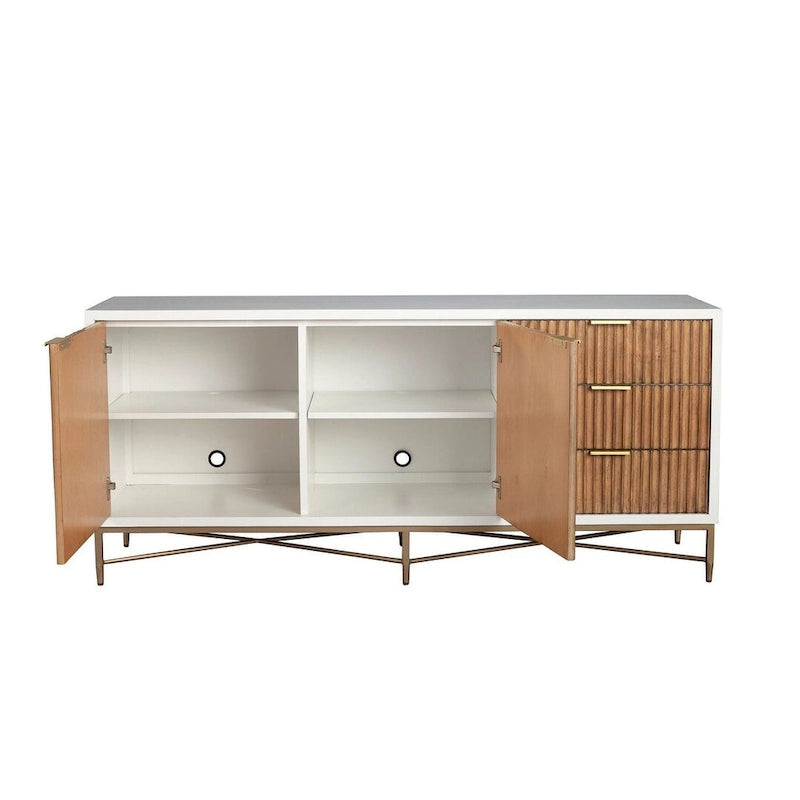 Meuble TV Origins par Alpine Larsen en blanc - 64 pouces de large