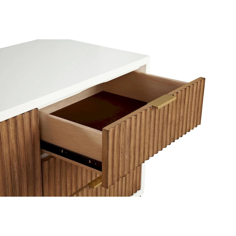 Meuble TV Origins par Alpine Larsen en blanc - 64 pouces de large