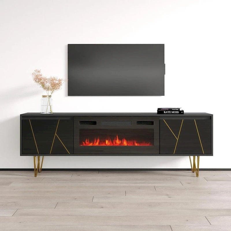Meuble TV cheminée Haifa BL-EF