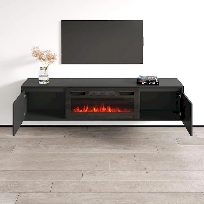 Meuble TV cheminée Haifa BL-EF